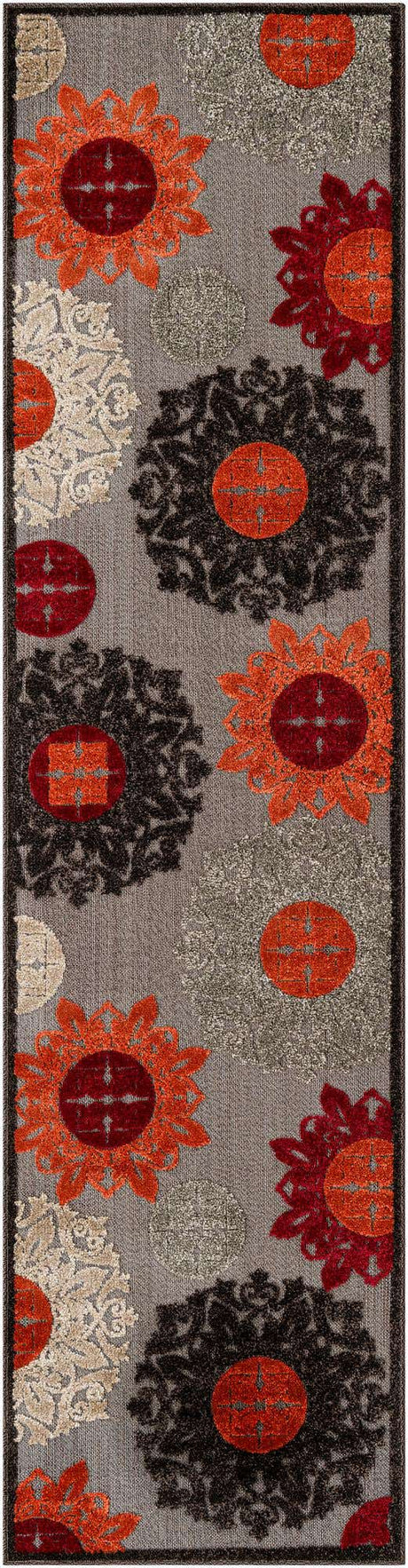 Brown 3' x 10' Outdoor Modern Runner Rug