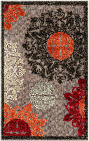 Brown 2' x 3' 1 Outdoor Modern Rectangle Area Rug Weather Resistant for Patio, Deck, Terrace, Balcony, Porch