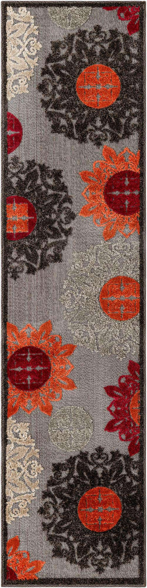 Brown 2' x 8' Outdoor Modern Runner Rug