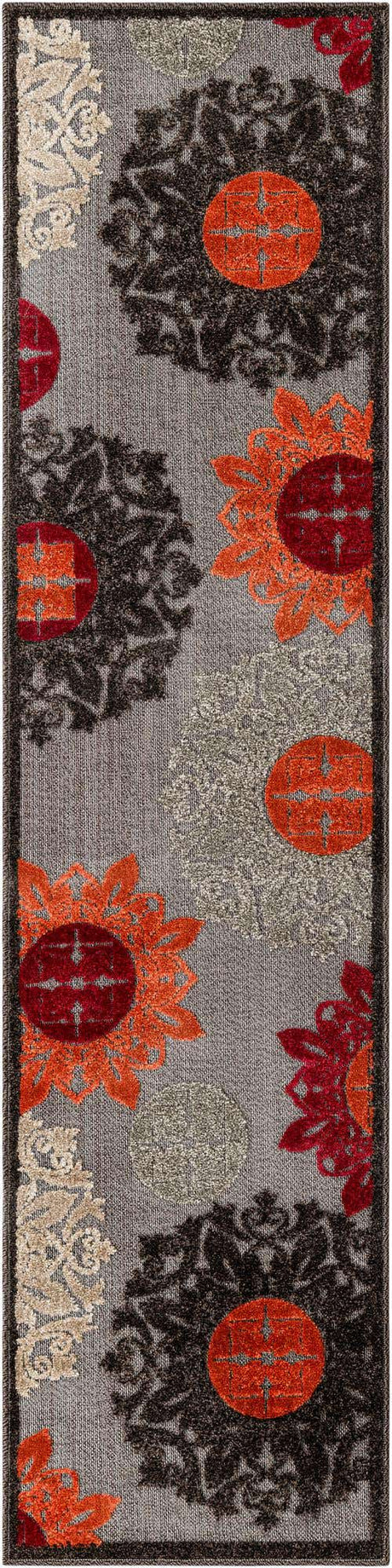 Brown 2' x 8' Outdoor Modern Runner Rug