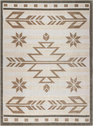 Beige 10' x 13' 1 Outdoor Modern Rectangle Rug