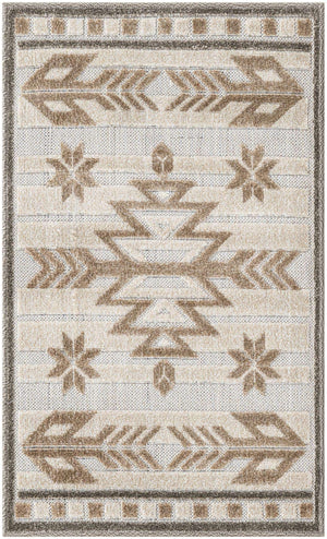 Beige 2' x 3' 1 Outdoor Modern Rectangle Rug