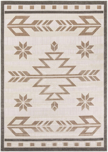 Beige 8' x 11' Outdoor Modern Rectangle Rug