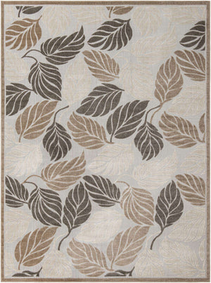Beige 10' x 13' 1 Outdoor Botanical Rectangle Rug
