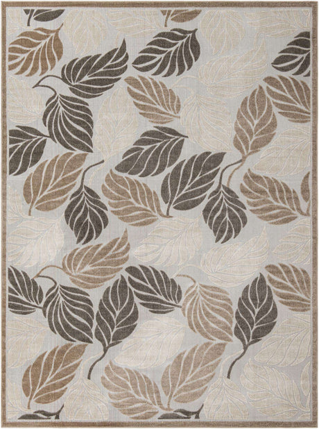 Beige 10' x 13' 1 Outdoor Botanical Rectangle Rug