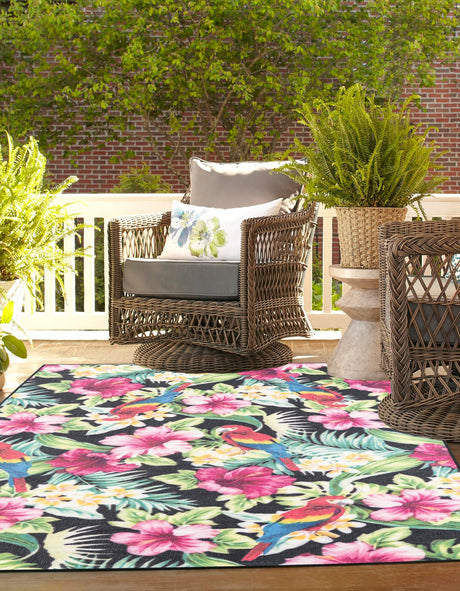 Multicolor 4' 1 x 6' 1 Jill Zarin Caribbean Outdoor Rectangle Rug