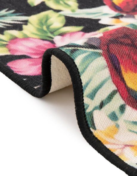 Multicolor 3' 3 x 3' 3 Jill Zarin Caribbean Outdoor Round Area Rug Weather Resistant for Patio, Deck, Terrace, Balcony, Porch 100% Premium Nylon Pile Coastal Carpet for Sale at Rug Engine