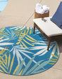 Blue 3' 3 x 3' 3 Jill Zarin Caribbean Outdoor Round Rug