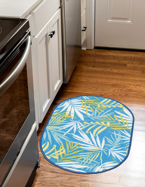 Blue 2' x 3' 1 Jill Zarin Caribbean Outdoor Oval Rug