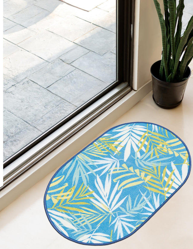 Blue 2' x 3' 1 Jill Zarin Caribbean Outdoor Oval Rug