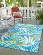 Blue 4' 1 x 6' 1 Jill Zarin Caribbean Outdoor Rectangle Rug