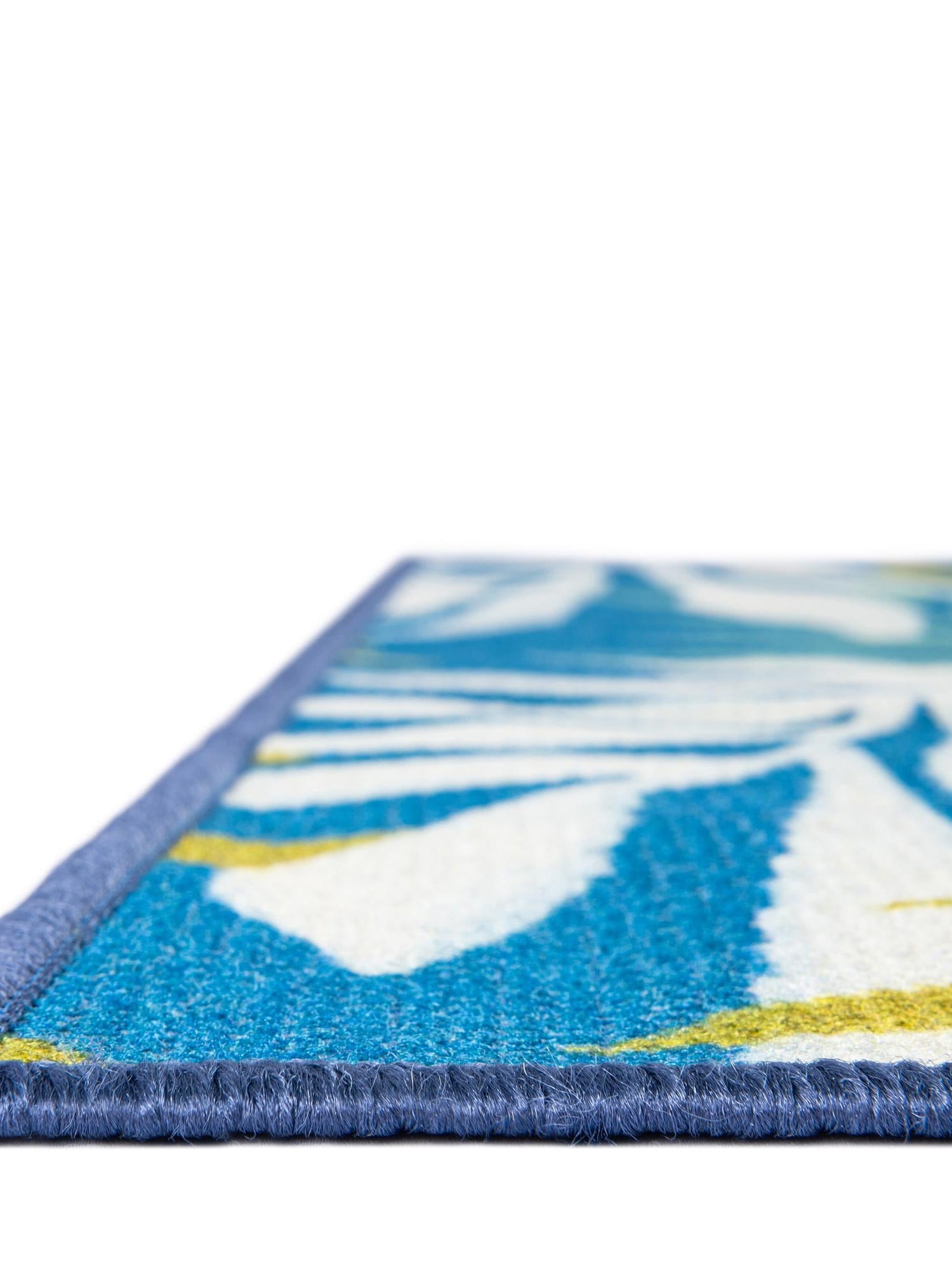 Blue 4' 1 x 6' 1 Jill Zarin Caribbean Outdoor Rectangle Area Rug Weather Resistant for Patio, Deck, Terrace, Balcony, Porch 100% Premium Nylon Pile Coastal Carpet for Sale at Rug Engine