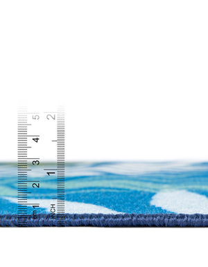 Blue 2' x 10' Jill Zarin Caribbean Outdoor Runner Area Rug Weather Resistant for Patio, Deck, Terrace, Balcony, Porch 100% Premium Nylon Pile Coastal Carpet for Sale at Rug Engine