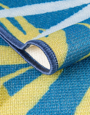 Blue 2' x 10' Jill Zarin Caribbean Outdoor Runner Area Rug Weather Resistant for Patio, Deck, Terrace, Balcony, Porch 100% Premium Nylon Pile Coastal Carpet for Sale at Rug Engine