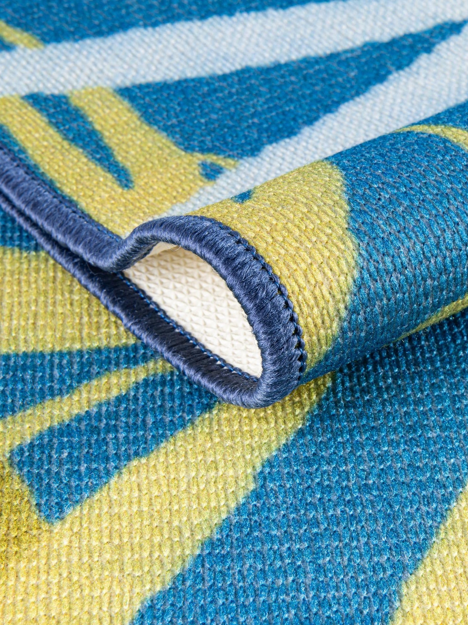 Blue 2' x 6' 1 Jill Zarin Caribbean Outdoor Runner Area Rug Weather Resistant for Patio, Deck, Terrace, Balcony, Porch 100% Premium Nylon Pile Coastal Carpet for Sale at Rug Engine