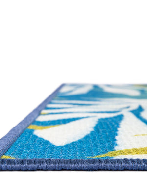Blue 2' x 6' 1 Jill Zarin Caribbean Outdoor Runner Area Rug Weather Resistant for Patio, Deck, Terrace, Balcony, Porch 100% Premium Nylon Pile Coastal Carpet for Sale at Rug Engine