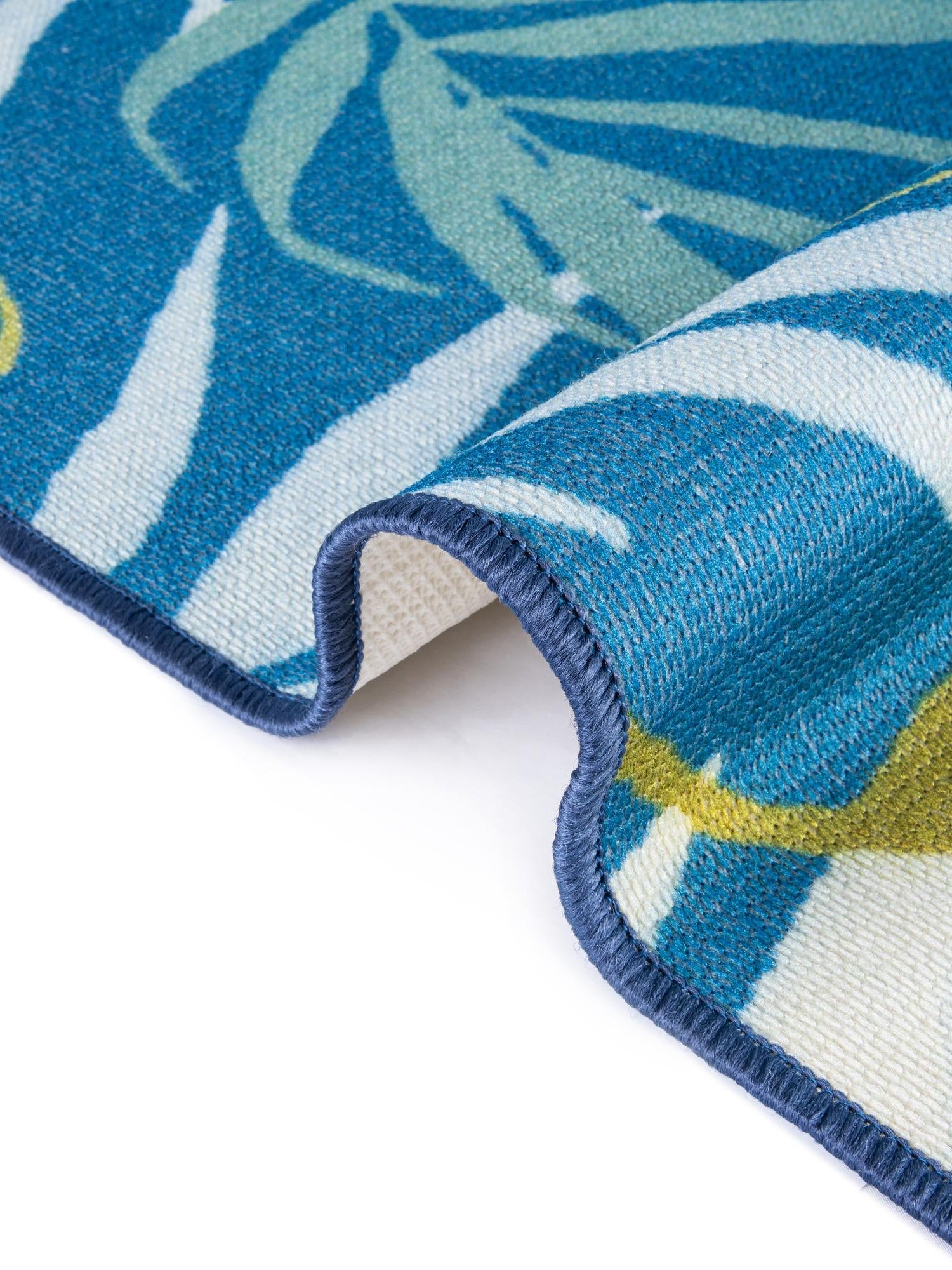 Blue 2' x 5' 1 Jill Zarin Caribbean Outdoor Runner Area Rug Weather Resistant for Patio, Deck, Terrace, Balcony, Porch 100% Premium Nylon Pile Coastal Carpet for Sale at Rug Engine