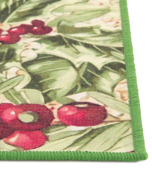 Beige and Green 6' 1 x 9' Jill Zarin Caribbean Outdoor Rectangle Area Rug Weather Resistant for Patio, Deck, Terrace, Balcony, Porch 100% Premium Nylon Pile Coastal Carpet for Sale at Rug Engine
