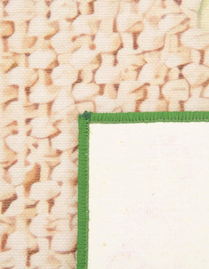 Beige and Green 9' x 12' Jill Zarin Caribbean Outdoor Rectangle Area Rug Weather Resistant for Patio, Deck, Terrace, Balcony, Porch 100% Premium Nylon Pile Coastal Carpet for Sale at Rug Engine