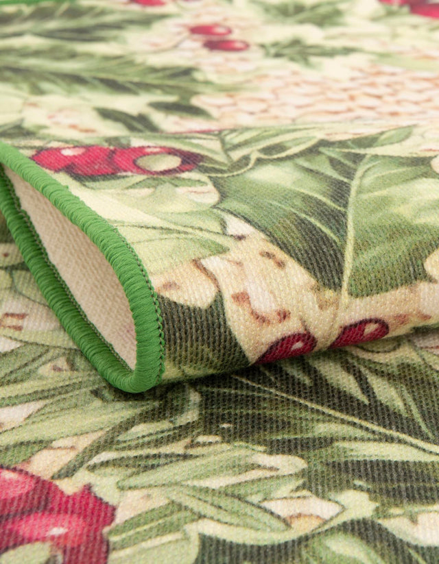 Beige and Green 2' x 4' Jill Zarin Caribbean Outdoor Runner Rug