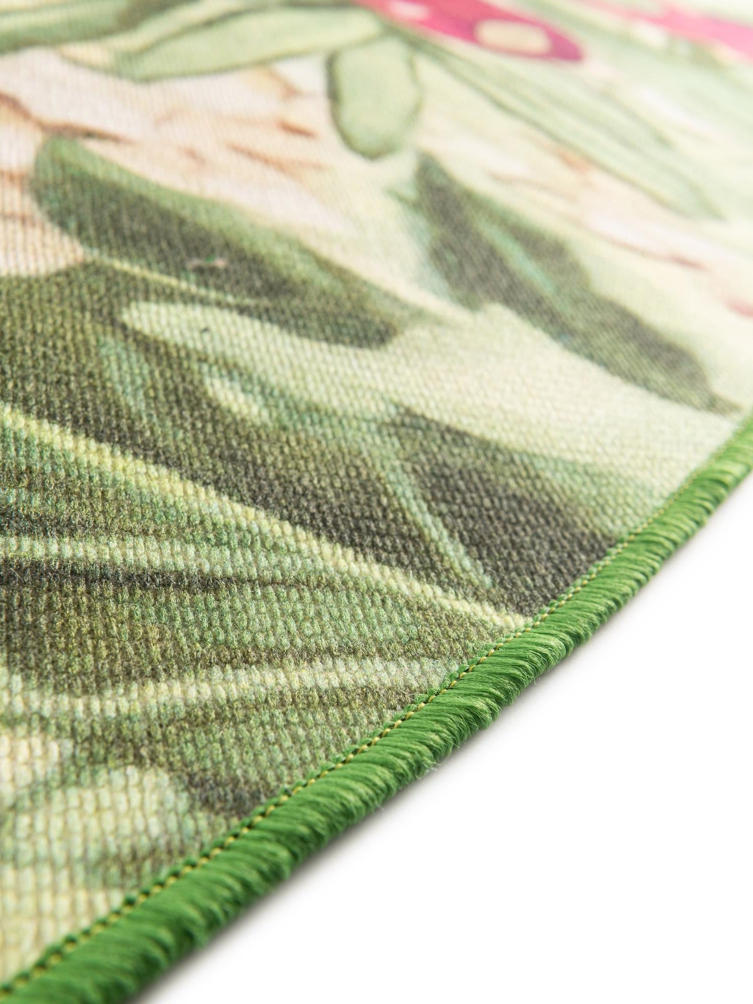 Beige and Green 7' 10 x 7' 10 Jill Zarin Caribbean Outdoor Round Area Rug Weather Resistant for Patio, Deck, Terrace, Balcony, Porch 100% Premium Nylon Pile Coastal Carpet for Sale at Rug Engine