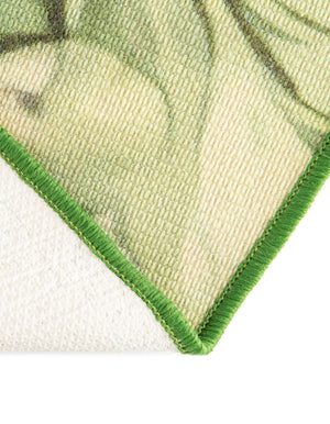 Beige and Green 7' 10 x 7' 10 Jill Zarin Caribbean Outdoor Round Area Rug Weather Resistant for Patio, Deck, Terrace, Balcony, Porch 100% Premium Nylon Pile Coastal Carpet for Sale at Rug Engine