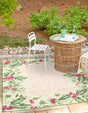 Beige and Green 10' x 10' Jill Zarin Caribbean Outdoor Square Rug