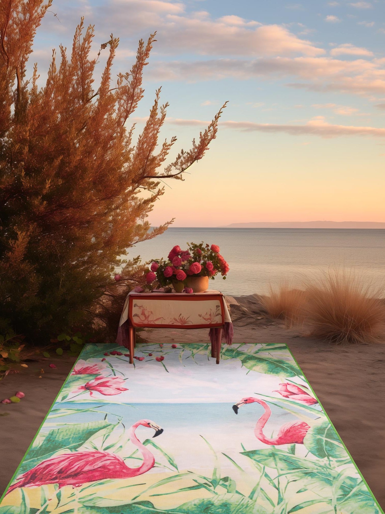 Blue and Green 10' x 13' Jill Zarin Caribbean Outdoor Rectangle Area Rug Weather Resistant for Patio, Deck, Terrace, Balcony, Porch 100% Premium Nylon Pile Coastal Carpet for Sale at Rug Engine