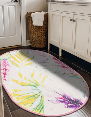 Ivory 2' x 3' 1 Jill Zarin Caribbean Outdoor Oval Area Rug Weather Resistant for Patio, Deck, Terrace, Balcony, Porch 100% Premium Nylon Pile Coastal Carpet for Sale at Rug Engine