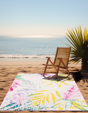 Ivory 2' x 3' 1 Jill Zarin Caribbean Outdoor Rectangle Area Rug Weather Resistant for Patio, Deck, Terrace, Balcony, Porch 100% Premium Nylon Pile Coastal Carpet for Sale at Rug Engine