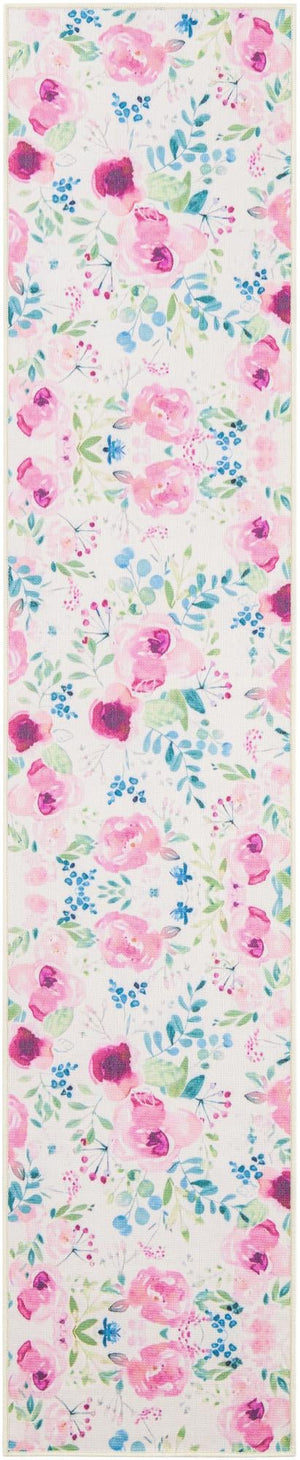 Ivory 2' x 10' Jill Zarin Caribbean Outdoor Runner Area Rug Weather Resistant for Patio, Deck, Terrace, Balcony, Porch 100% Premium Nylon Pile Coastal Carpet for Sale at Rug Engine