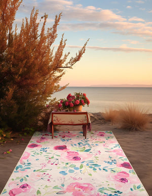 Ivory 2' x 3' 1 Jill Zarin Caribbean Outdoor Rectangle Area Rug Weather Resistant for Patio, Deck, Terrace, Balcony, Porch 100% Premium Nylon Pile Coastal Carpet for Sale at Rug Engine