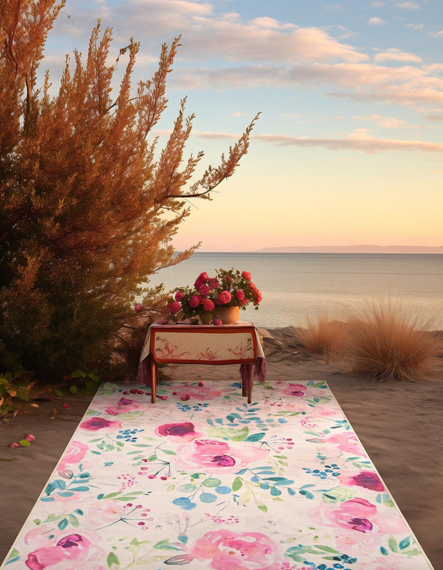 Ivory 2' x 3' 1 Jill Zarin Caribbean Outdoor Rectangle Area Rug Weather Resistant for Patio, Deck, Terrace, Balcony, Porch 100% Premium Nylon Pile Coastal Carpet for Sale at Rug Engine