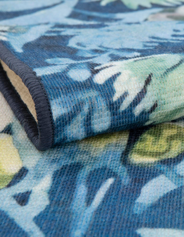 Navy Blue 2' x 10' Jill Zarin Caribbean Outdoor Runner Area Rug Weather Resistant for Patio, Deck, Terrace, Balcony, Porch 100% Premium Nylon Pile Coastal Carpet for Sale at Rug Engine