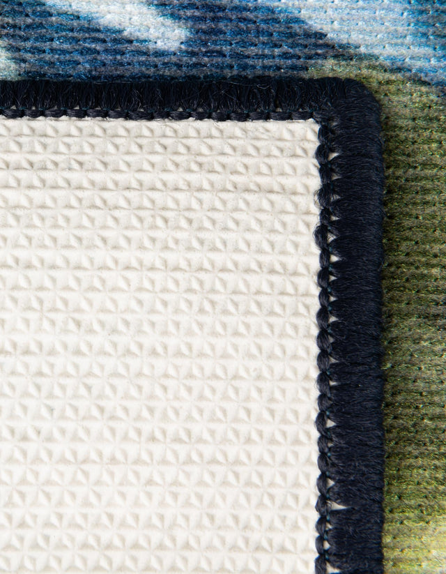 Navy Blue 2' x 10' Jill Zarin Caribbean Outdoor Runner Area Rug Weather Resistant for Patio, Deck, Terrace, Balcony, Porch 100% Premium Nylon Pile Coastal Carpet for Sale at Rug Engine