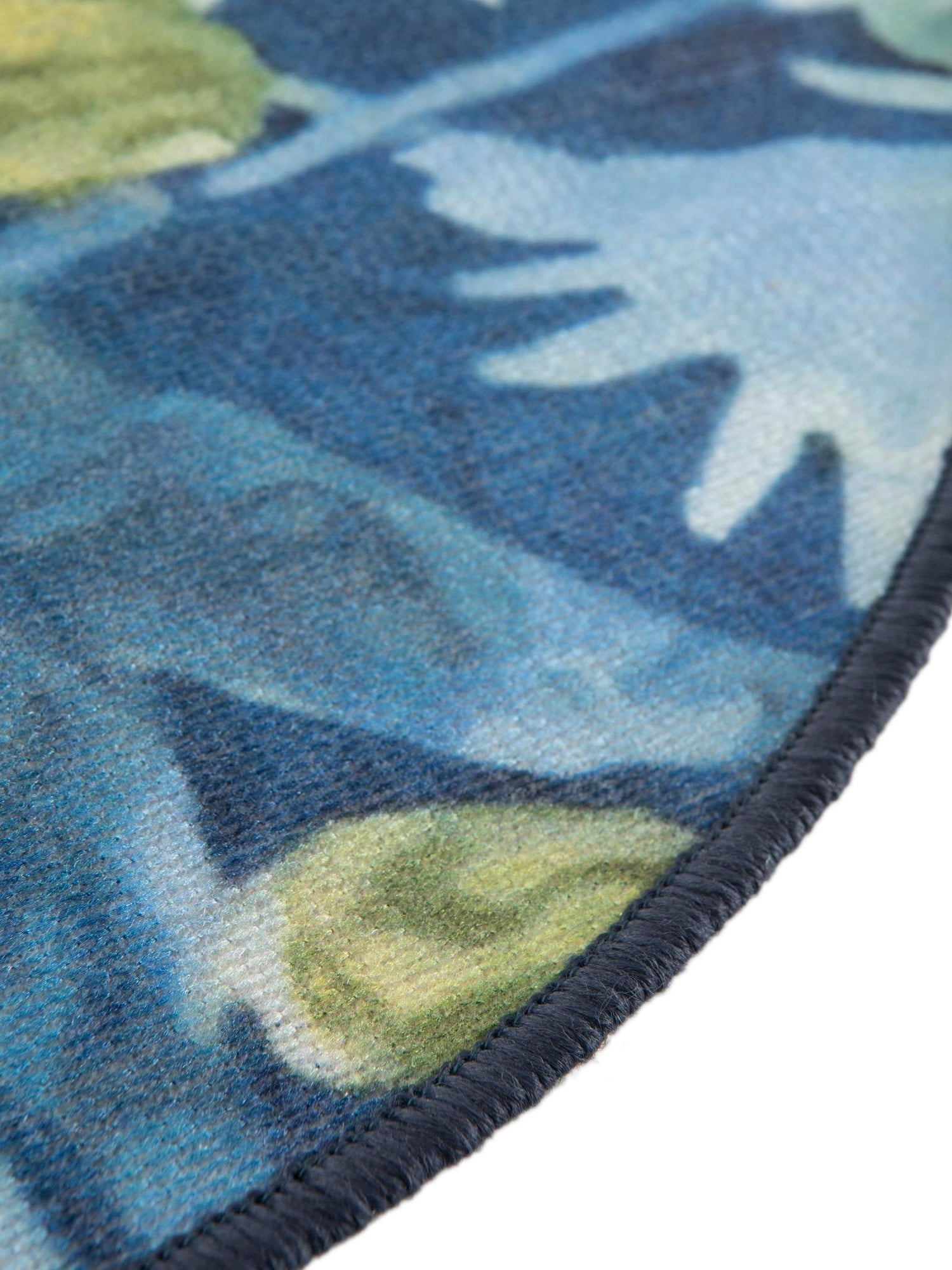 Navy Blue 3' 3 x 3' 3 Jill Zarin Caribbean Outdoor Round Area Rug Weather Resistant for Patio, Deck, Terrace, Balcony, Porch 100% Premium Nylon Pile Coastal Carpet for Sale at Rug Engine