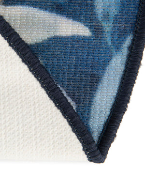 Navy Blue 7' 10 x 7' 10 Jill Zarin Caribbean Outdoor Round Area Rug Weather Resistant for Patio, Deck, Terrace, Balcony, Porch 100% Premium Nylon Pile Coastal Carpet for Sale at Rug Engine