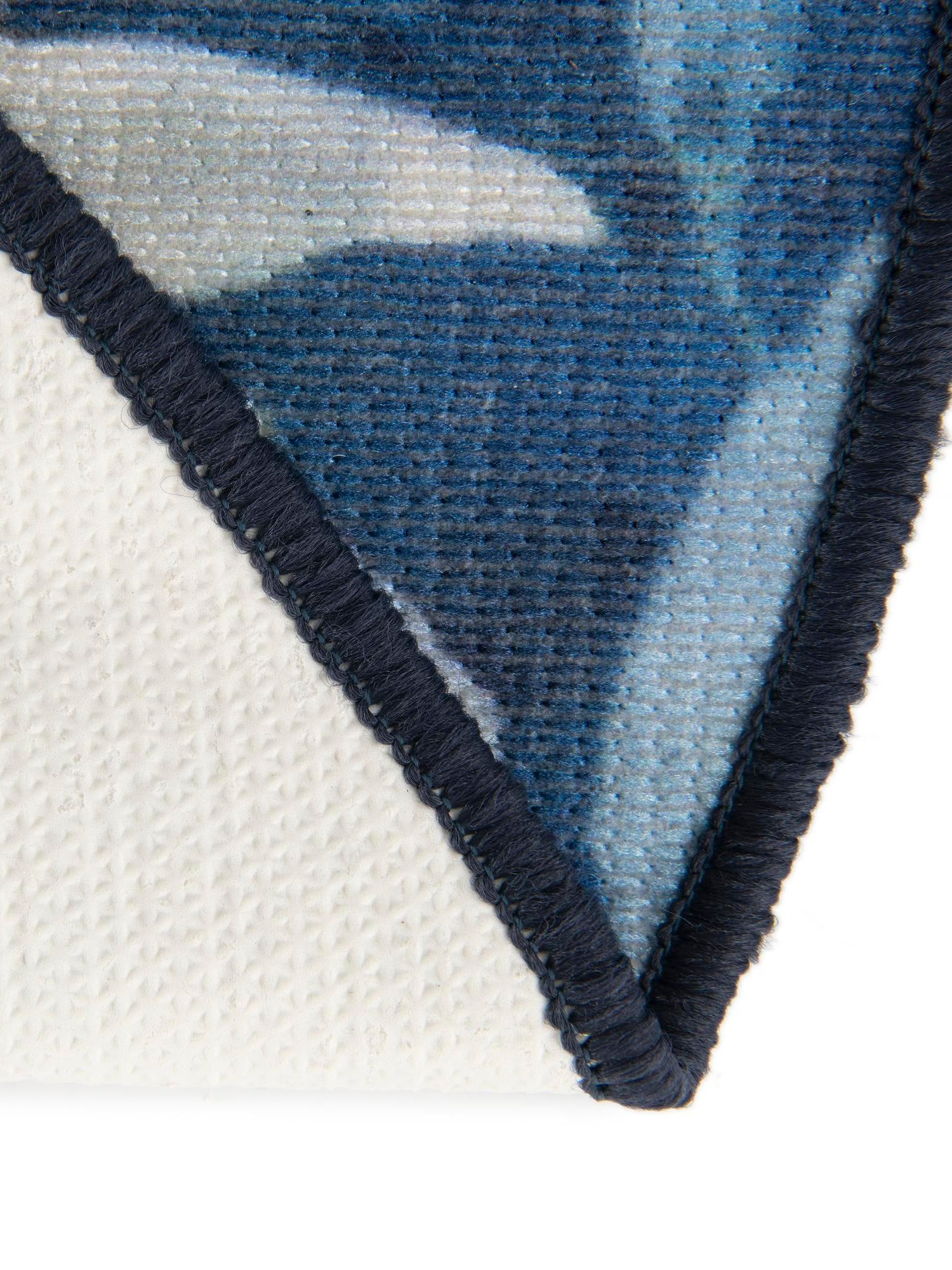 Navy Blue 3' 3 x 3' 3 Jill Zarin Caribbean Outdoor Round Area Rug Weather Resistant for Patio, Deck, Terrace, Balcony, Porch 100% Premium Nylon Pile Coastal Carpet for Sale at Rug Engine