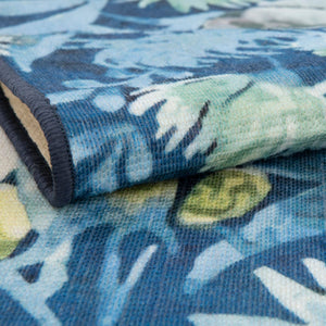 Navy Blue 2' x 8' Jill Zarin Caribbean Outdoor Runner Area Rug Weather Resistant for Patio, Deck, Terrace, Balcony, Porch 100% Premium Nylon Pile Coastal Carpet for Sale at Rug Engine
