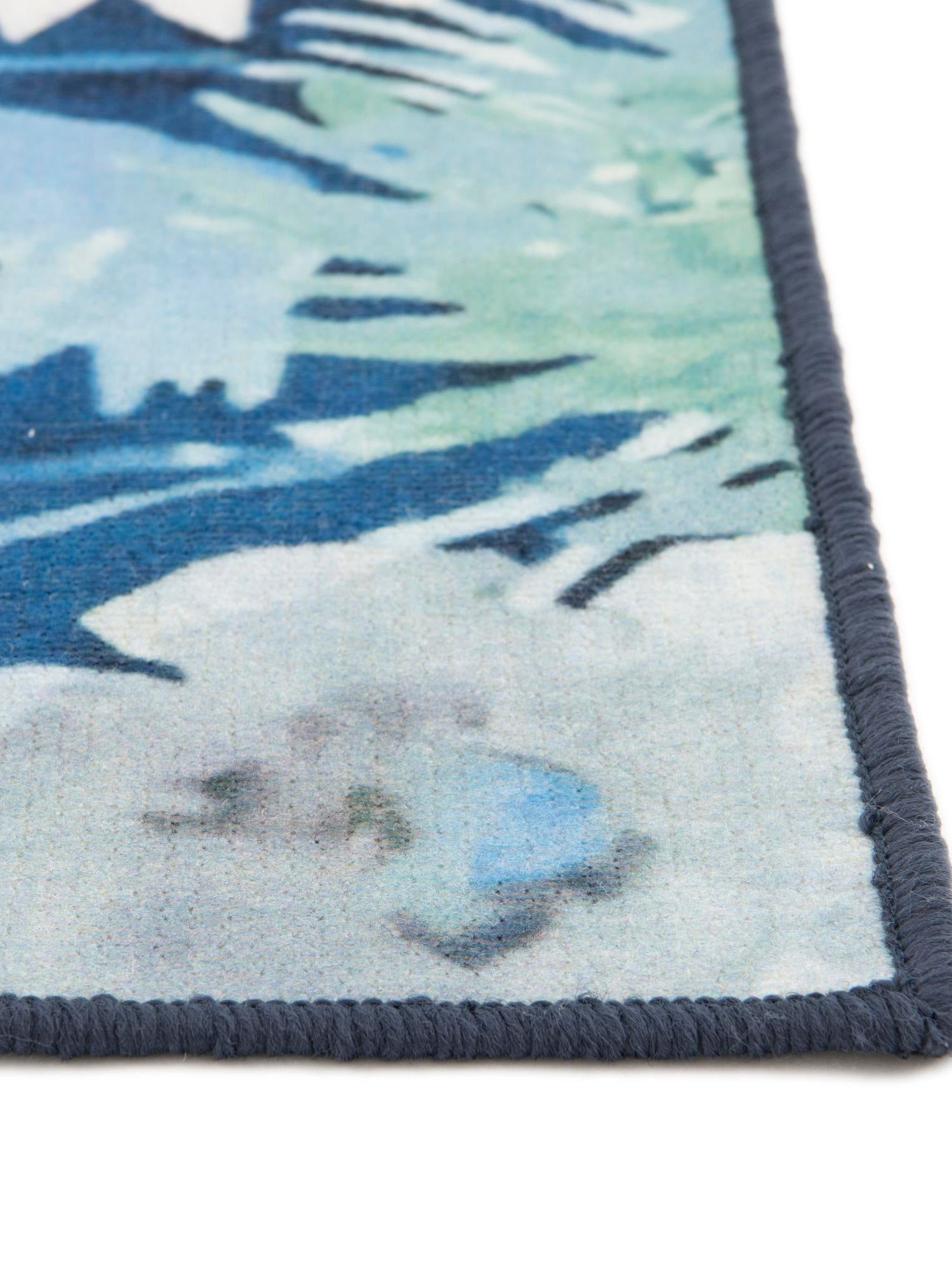 Navy Blue 2' x 5' 1 Jill Zarin Caribbean Outdoor Runner Area Rug Weather Resistant for Patio, Deck, Terrace, Balcony, Porch 100% Premium Nylon Pile Coastal Carpet for Sale at Rug Engine