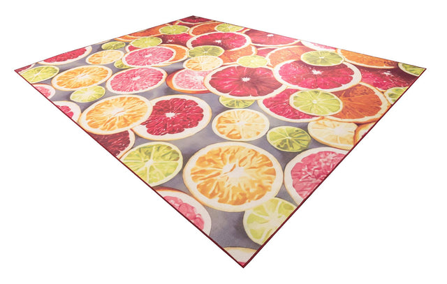 Rust Red and Yellow 10' x 13' Jill Zarin Caribbean Outdoor Rectangle Area Rug Weather Resistant for Patio, Deck, Terrace, Balcony, Porch 100% Premium Nylon Pile Coastal Carpet for Sale at Rug Engine