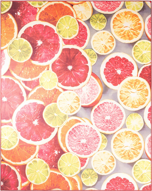Rust Red and Yellow 10' x 13' Jill Zarin Caribbean Outdoor Rectangle Area Rug Weather Resistant for Patio, Deck, Terrace, Balcony, Porch 100% Premium Nylon Pile Coastal Carpet for Sale at Rug Engine