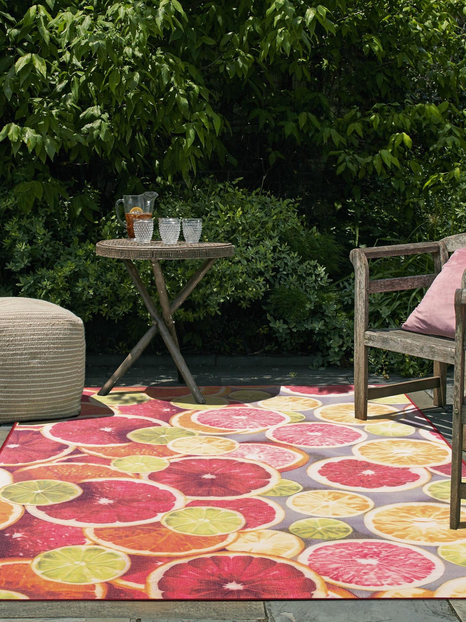 Rust Red and Yellow 10' x 13' Jill Zarin Caribbean Outdoor Rectangle Area Rug Weather Resistant for Patio, Deck, Terrace, Balcony, Porch 100% Premium Nylon Pile Coastal Carpet for Sale at Rug Engine