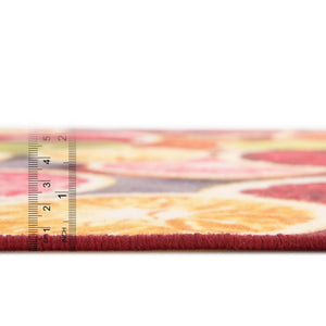 Rust Red and Yellow 4' 1 x 6' 1 Jill Zarin Caribbean Outdoor Rectangle Area Rug Weather Resistant for Patio, Deck, Terrace, Balcony, Porch 100% Premium Nylon Pile Coastal Carpet for Sale at Rug Engine