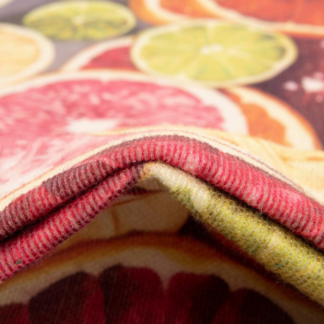 Rust Red and Yellow 4' 1 x 6' 1 Jill Zarin Caribbean Outdoor Rectangle Area Rug Weather Resistant for Patio, Deck, Terrace, Balcony, Porch 100% Premium Nylon Pile Coastal Carpet for Sale at Rug Engine