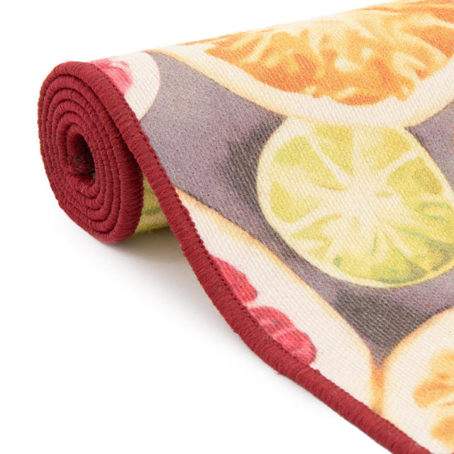 Rust Red and Yellow 10' x 13' Jill Zarin Caribbean Outdoor Rectangle Area Rug Weather Resistant for Patio, Deck, Terrace, Balcony, Porch 100% Premium Nylon Pile Coastal Carpet for Sale at Rug Engine