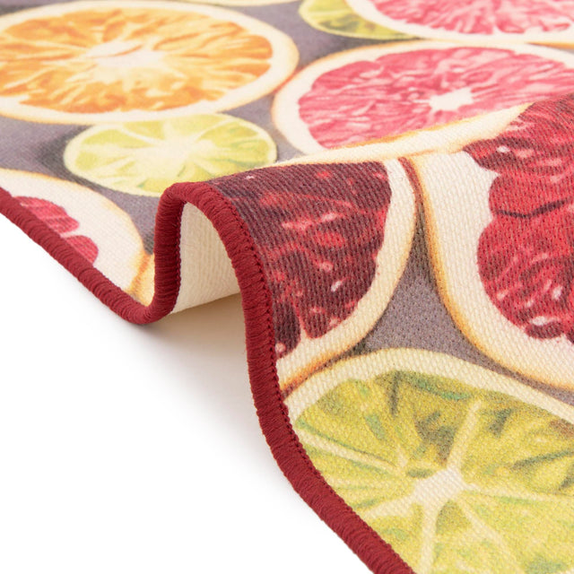 Rust Red and Yellow 2' x 8' Jill Zarin Caribbean Outdoor Runner Area Rug Weather Resistant for Patio, Deck, Terrace, Balcony, Porch 100% Premium Nylon Pile Coastal Carpet for Sale at Rug Engine