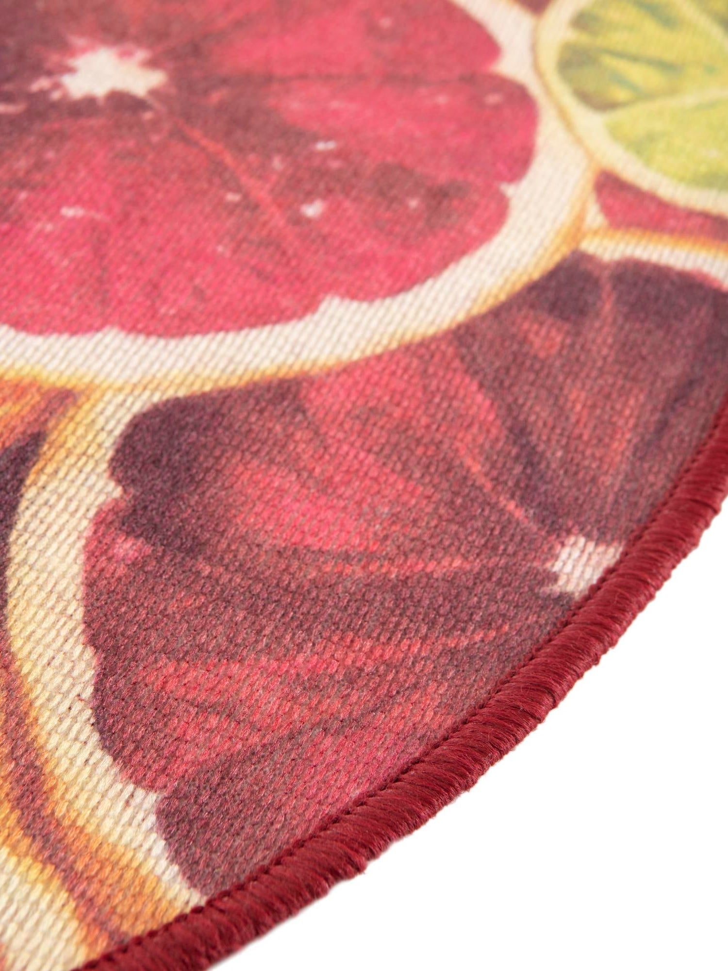 Rust Red and Yellow 10' x 10' Jill Zarin Caribbean Outdoor Round Area Rug Weather Resistant for Patio, Deck, Terrace, Balcony, Porch 100% Premium Nylon Pile Coastal Carpet for Sale at Rug Engine