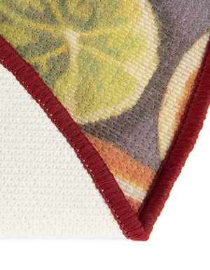 Rust Red and Yellow 3' 3 x 3' 3 Jill Zarin Caribbean Outdoor Round Area Rug Weather Resistant for Patio, Deck, Terrace, Balcony, Porch 100% Premium Nylon Pile Coastal Carpet for Sale at Rug Engine