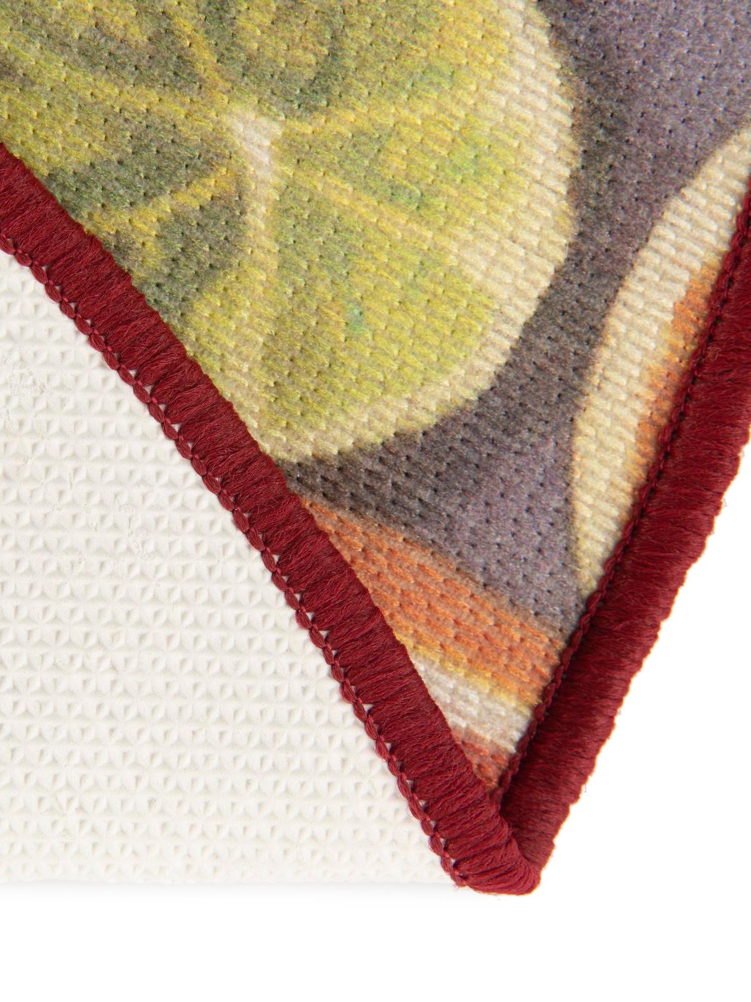 Rust Red and Yellow 7' 10 x 7' 10 Jill Zarin Caribbean Outdoor Round Area Rug Weather Resistant for Patio, Deck, Terrace, Balcony, Porch 100% Premium Nylon Pile Coastal Carpet for Sale at Rug Engine